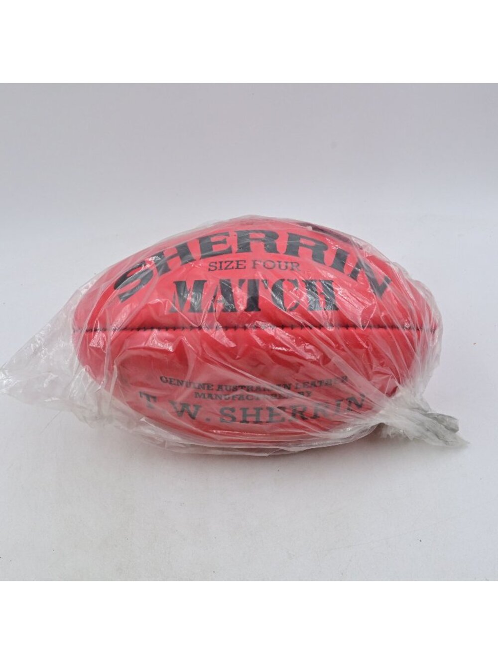 Sherrin Size 4 Rugby Football Match Australian Genuine Leather Red New